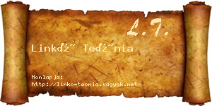 Linkó Teónia névjegykártya